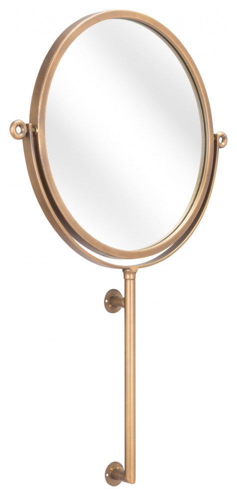 Gold Round Wall Mount Mirror