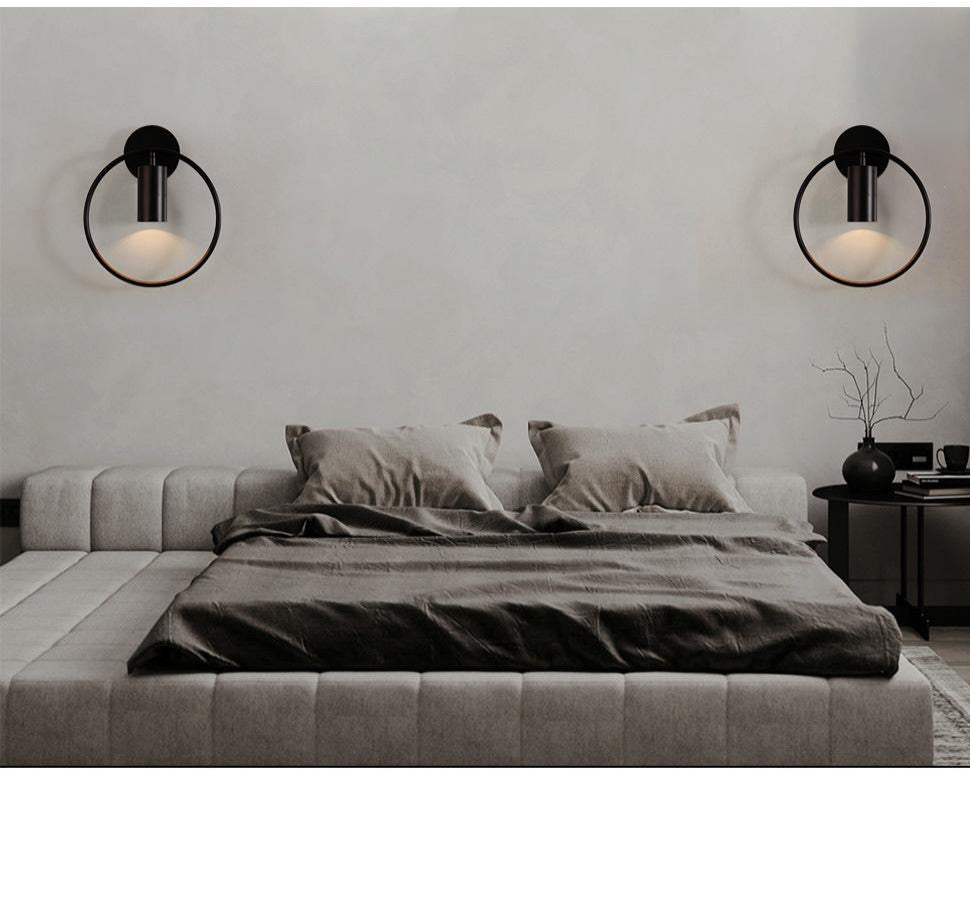 Modern room decor wall sconce black circle wall decor lamp