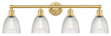Castile 4-Light 33" Bath Vanity Light, Satin Gold Finish, Clear Shade