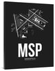 "MSP Minneapolis Airport Black" Fine Art Print