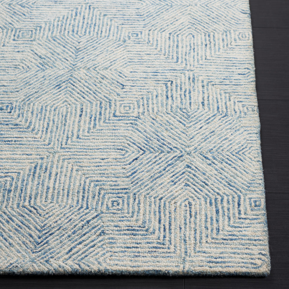 Safavieh Couture Abstract Collection, ABT425 Rug, Blue/Ivory, 8'x10'