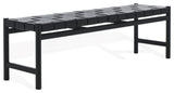 Safavieh Couture Devnie Woven Leather Bench, Black