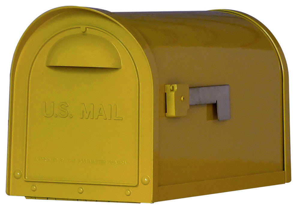 Mid Modern Dylan Curbside Mailbox, Yellow