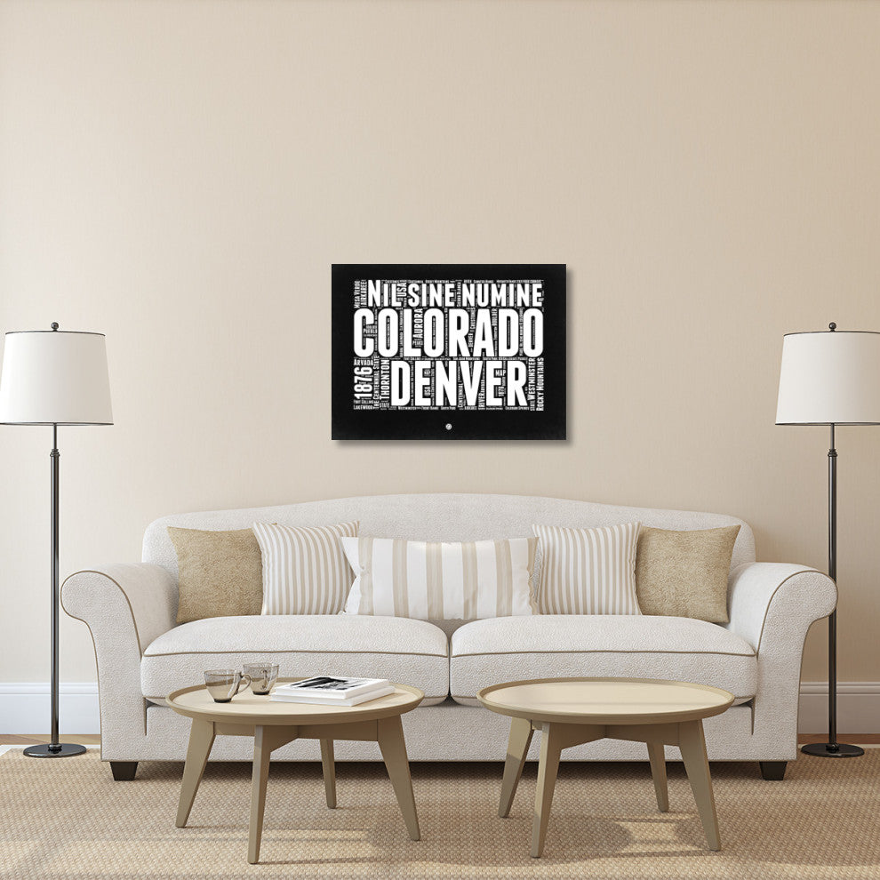 "Colorado Black and White Map" Fine Art Print