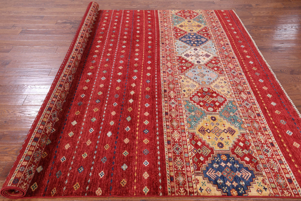 8' 6" X 9' 8" Khorjin Super Kazak Hand-Knotted Wool Rug Q5238