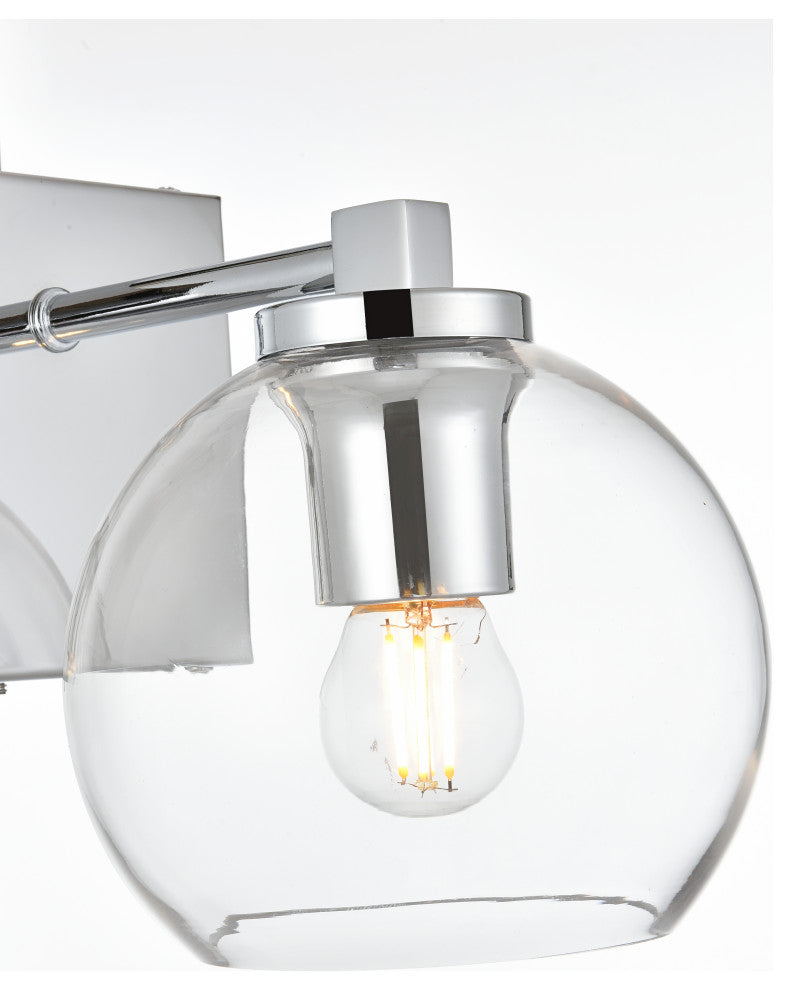 1 Light Chrome And Clear Bath Sconce
