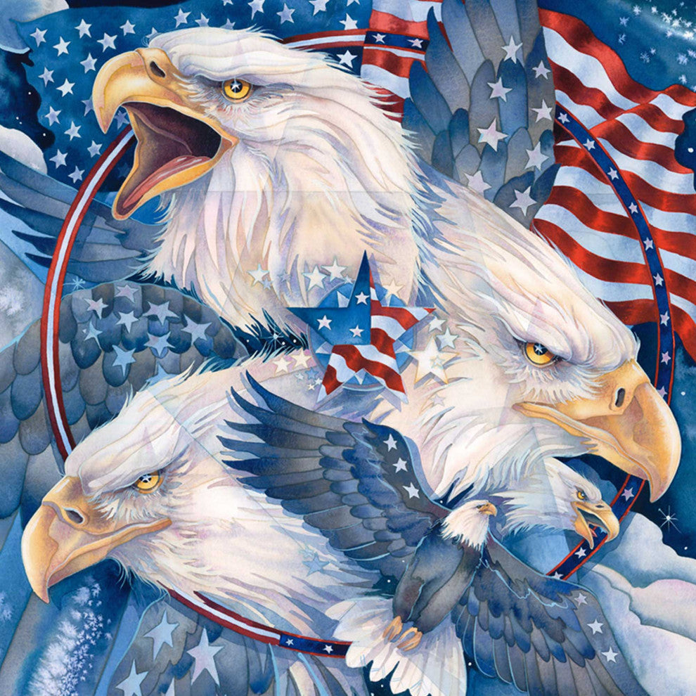 Allegiance American Patriotic Eagles Wooden Wall Art, Medium 18x12