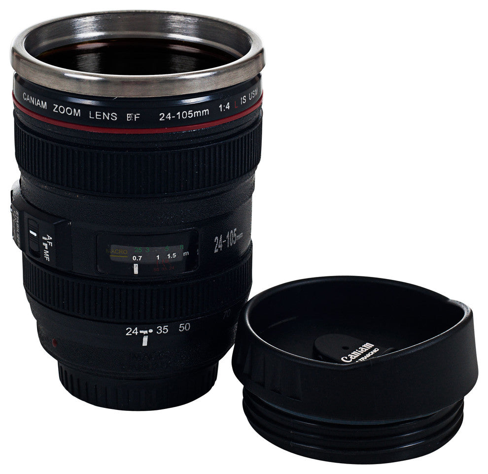 Camera Lens Coffee Mug with Lid, 1 Mug