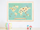 Global Compassion World Map 24x18 Children's Wall Art Poster