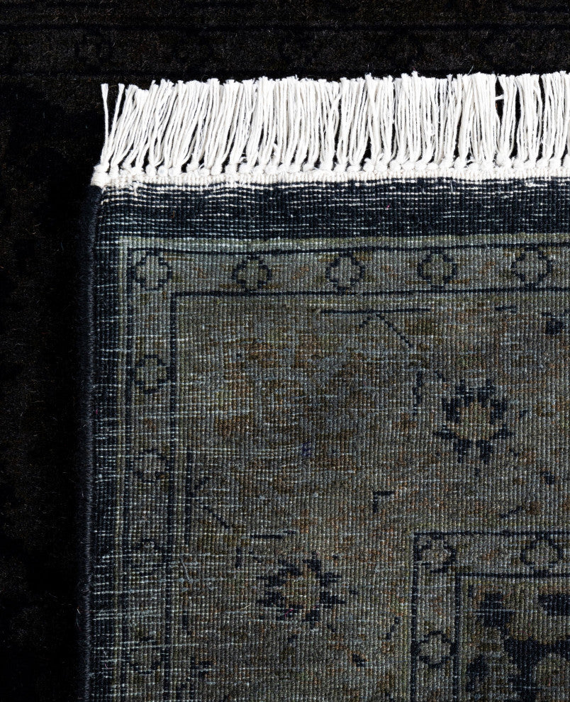 Overdyed One-of-a-Kind Hand-Knotted Area Rug Black, 2' 8" x 12' 2"