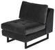 Janis Shadow Grey Fabric Armless Sofa Seat, HGSC551