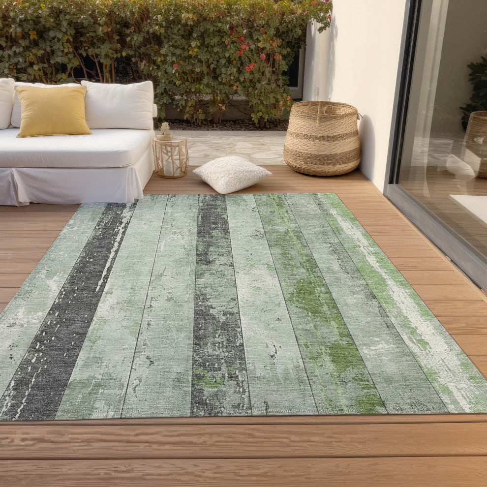 Machine Washable Indoor/Outdoor Chantille ACN1868 Aloe 3' x 5' Rug