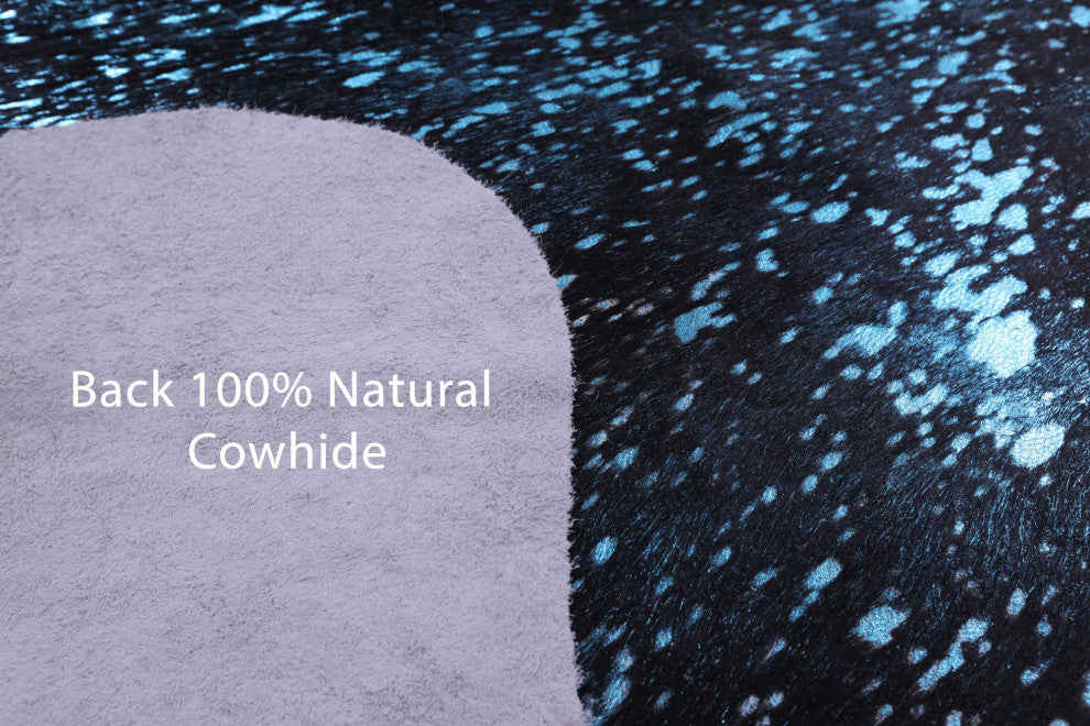 Blue Metallic Cowhide Rug 7' 1" X 6' 3" C2122