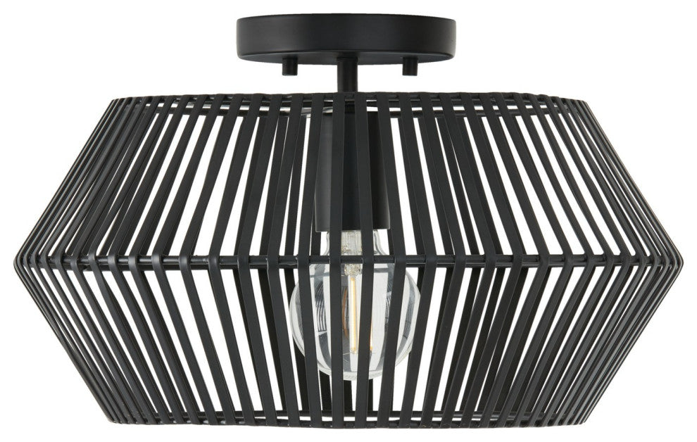 Kaiya One Light Semi-Flush Mount in Matte Black