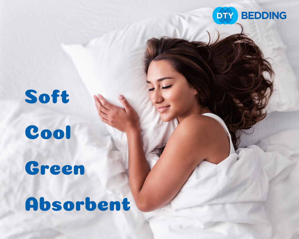 DTY Bedding Premium 4-Piece Sheet Set 100% Bamboo Viscose, Seaglass, King