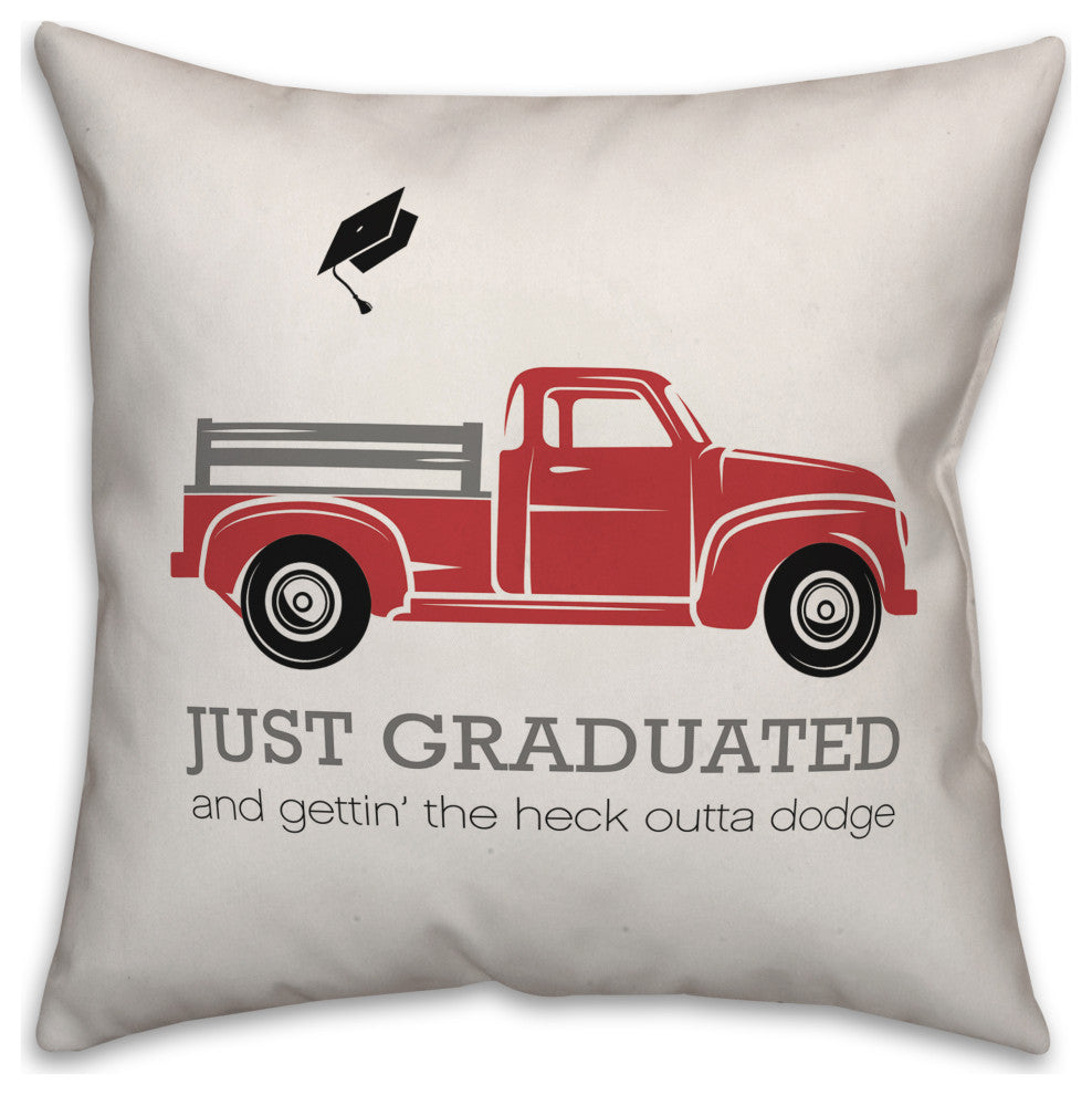 Just Graduated Truck 18x18 Spun Poly Pillow