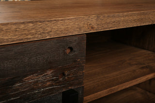 Atwood Rustic Distressed Solid Wood 65" TV Stand