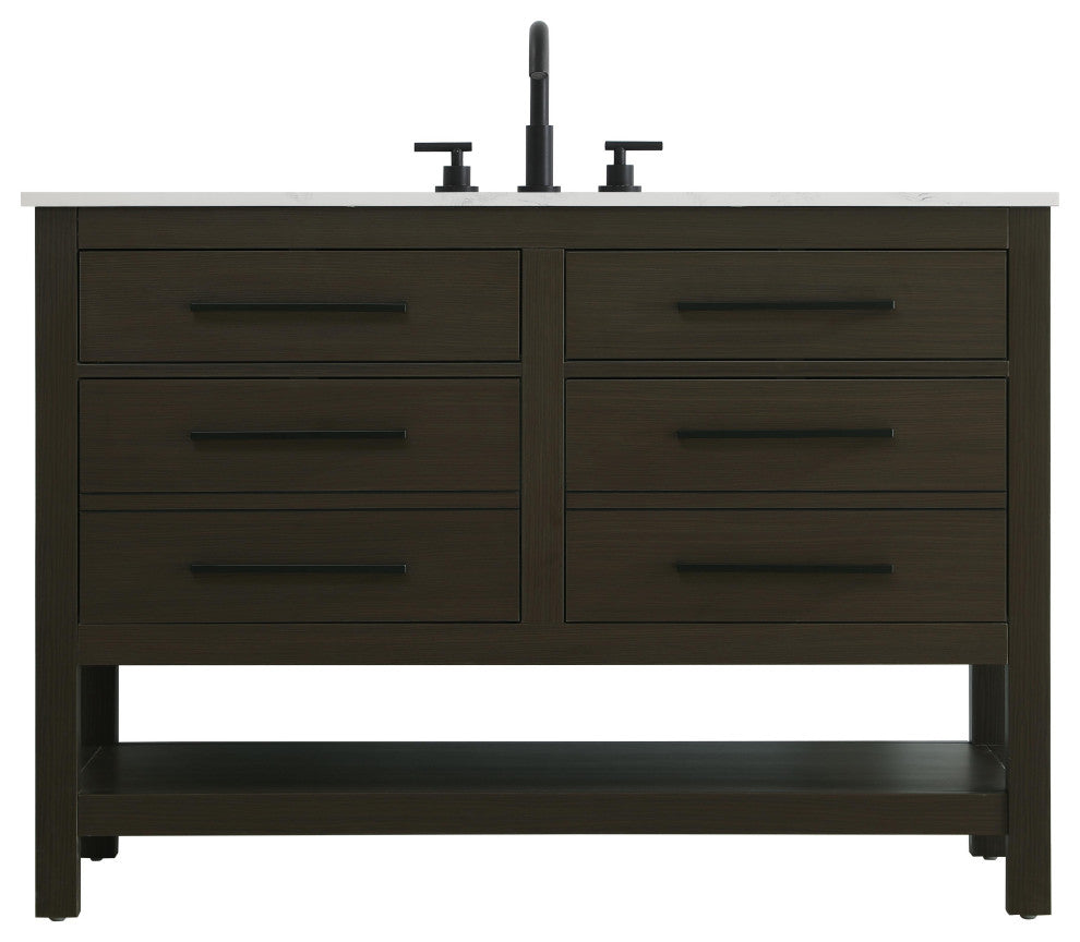 Home Living 48" Single Bathroom Vanity, Mocha Brown