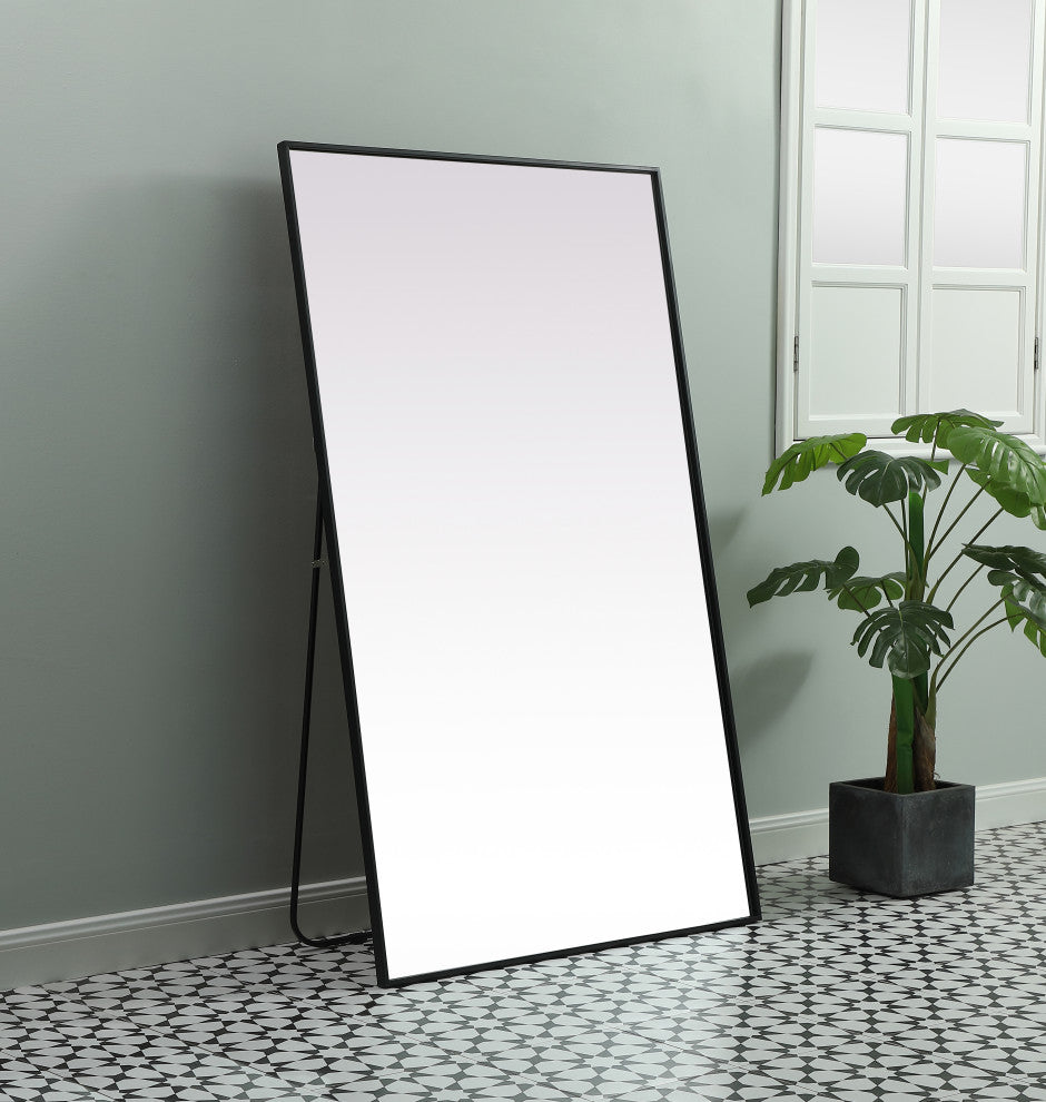 Metal Frame Rectangle Full Length Mirror 36X60 Inch, Black