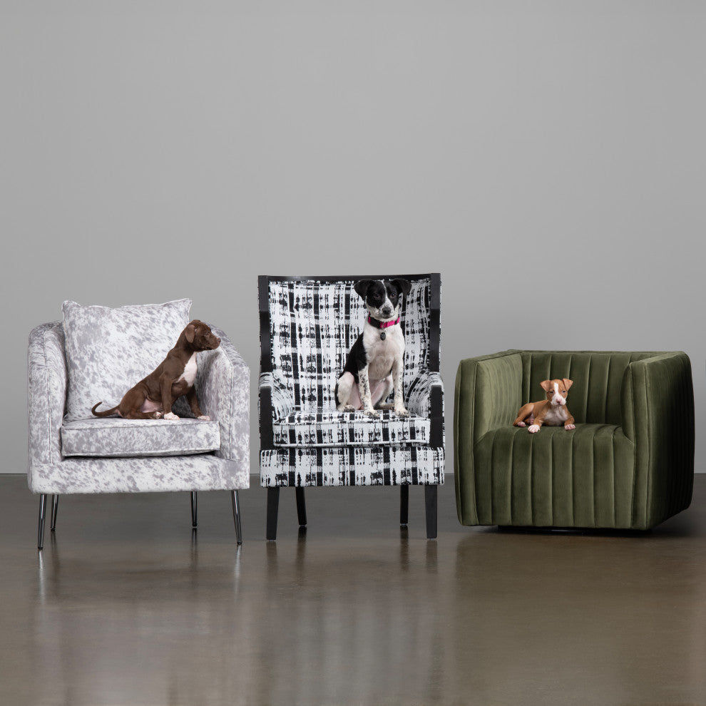 Black and White Upholstered Accent Chair