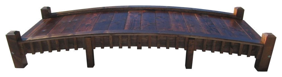 12 ft Commercial Grade Wood Garden Bridge With Low Rails