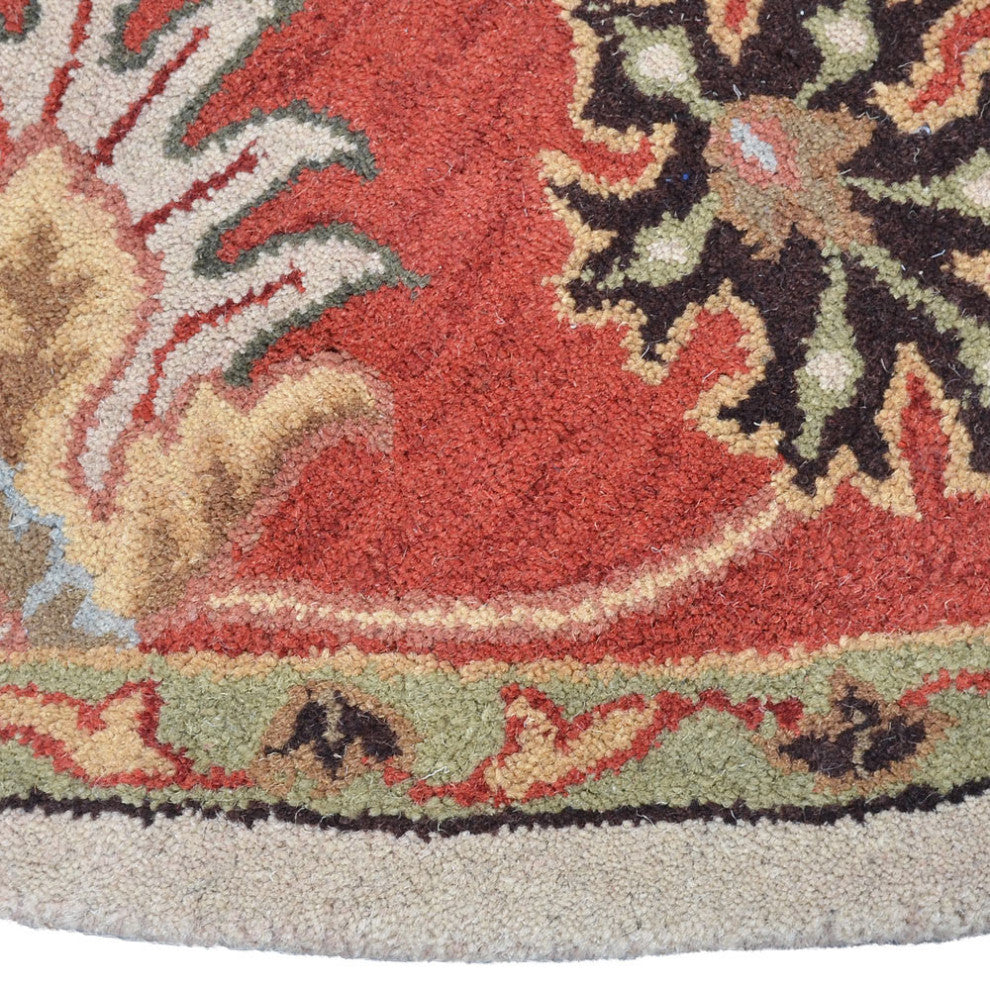 HAND TUFTED WOOL ECO-FRIENDLY AREA RUGS - Beige&Red Color, Oriental Design