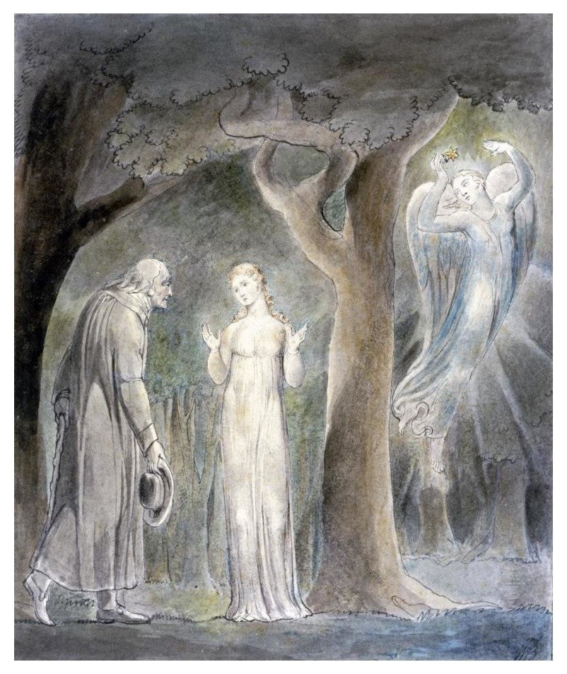 "Comus, Disguised as Rustic, Addresses the Lady in the Wood" Paper Art, 20"x24"