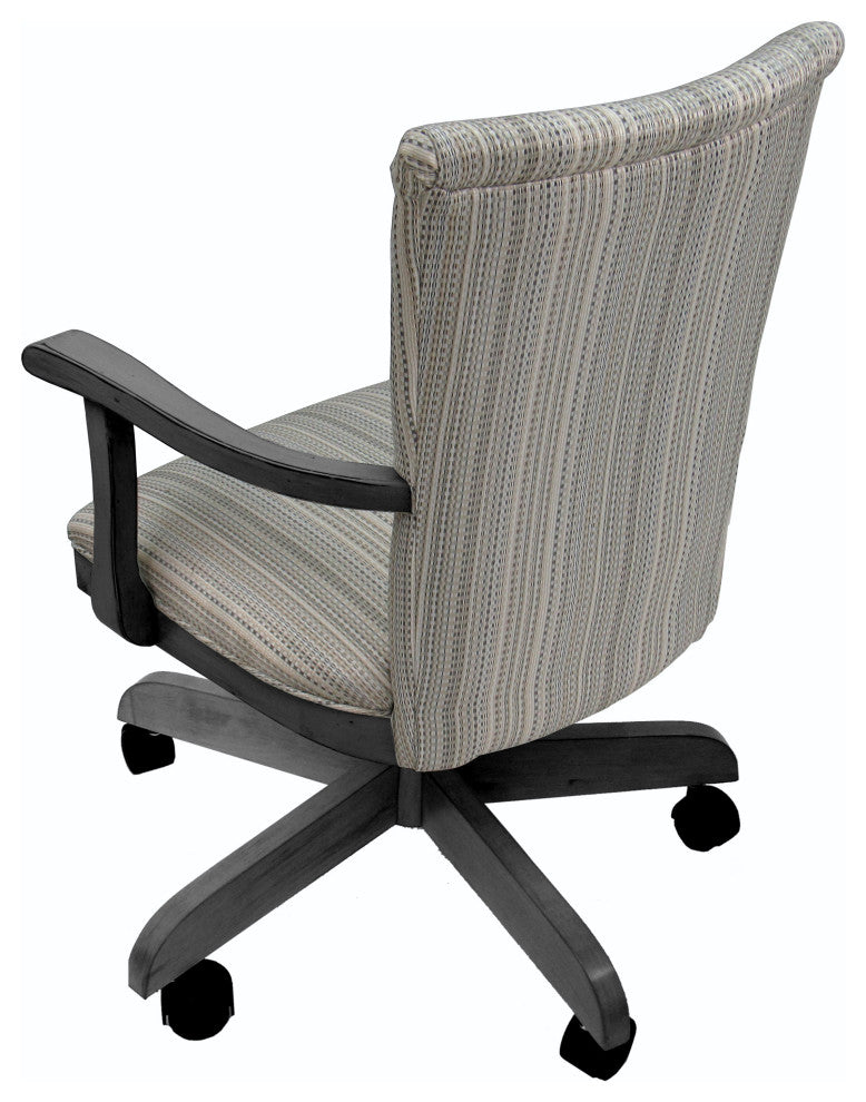 Swivel Wood Caster Dining Chair, 700 Chair on Wheels, Natural Fun and Gray