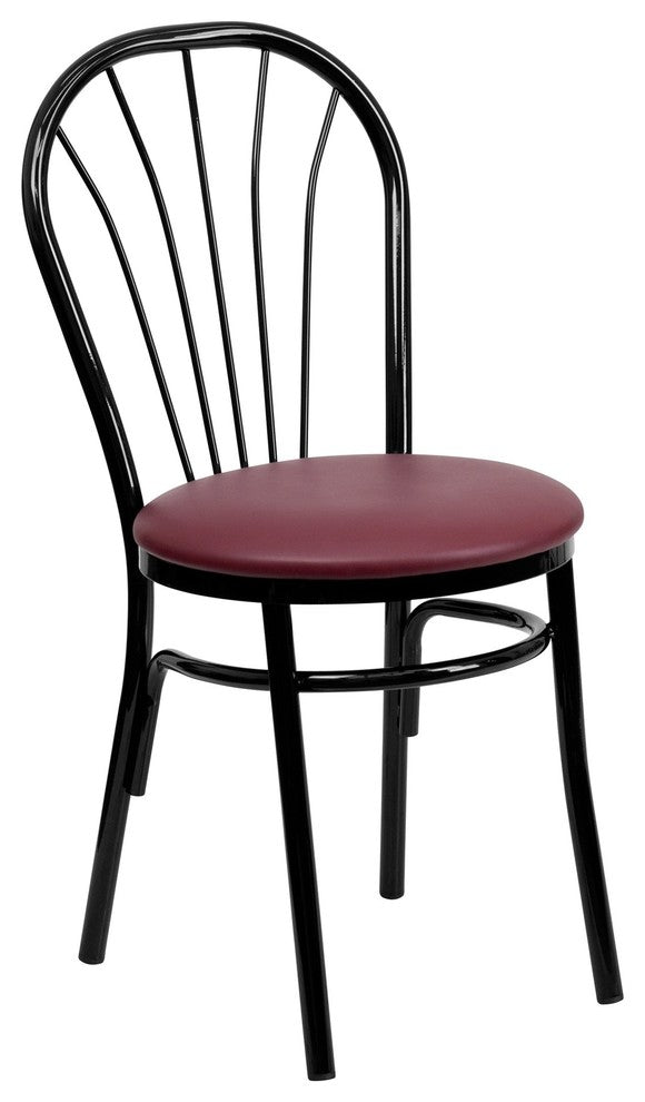 Flash Furniture HERCULES Series Fan Back Metal Chair, Burgundy Vinyl Seat