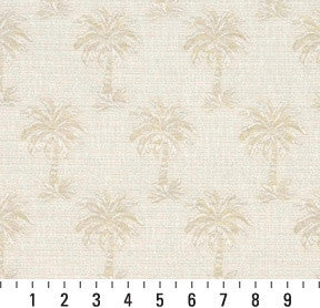 Beige Tropical Textured Palm Trees Upholstery Fabric By The Yard