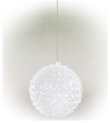 8"H Indoor/Outdoor Flashing Sphere Hanging Ornament with Multi-Colored LED Light