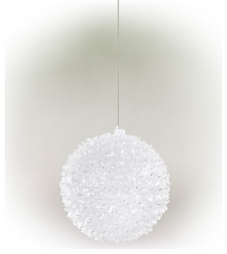 8"H Indoor/Outdoor Flashing Sphere Hanging Ornament with Multi-Colored LED Light