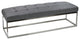 Cortesi Home Biago Contemporary Tufted Oversize Bench, Gray Linen Fabric