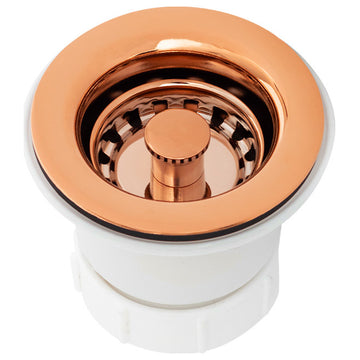 12" Round Hammered Copper Bar Sink, 2" Drain Opening, Polished Copper
