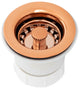 12" Round Hammered Copper Bar Sink, 2" Drain Opening, Polished Copper