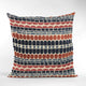 Plutus Red Blue Harmony Border Luxury Throw Pillow, 20"x26"