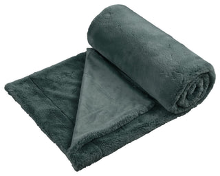 Fox Faux Fur Throw Blanket, Gunmetal, 60''x80''