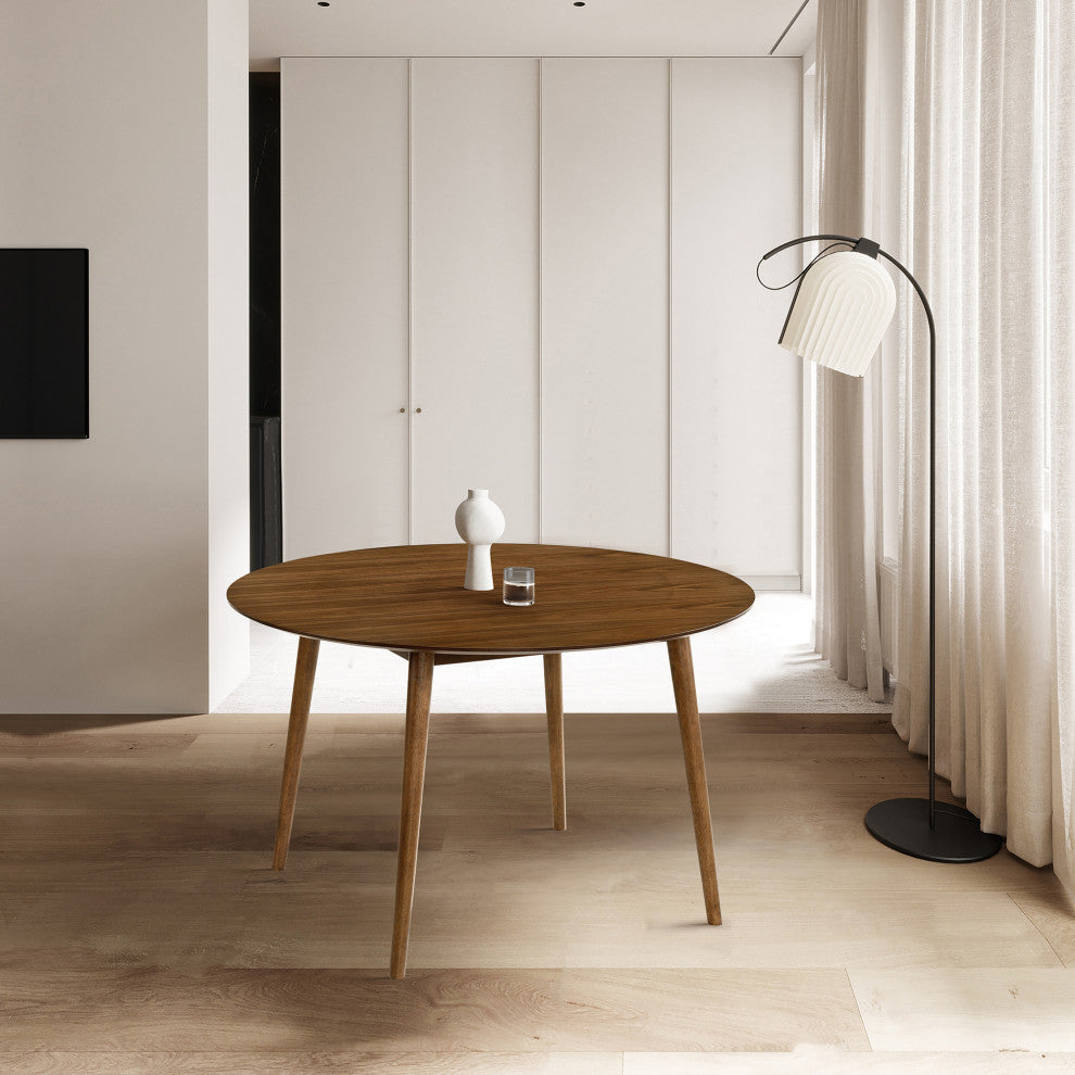 Arcadia Round Dining Table, Walnut, 48"