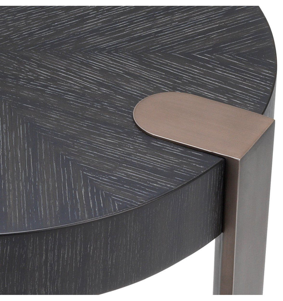 Charcoal Gray Oak Veneer Side Table | Eichholtz Oxnard