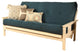 Caleb Frame Futon With Antique White Finish, Suede Blue