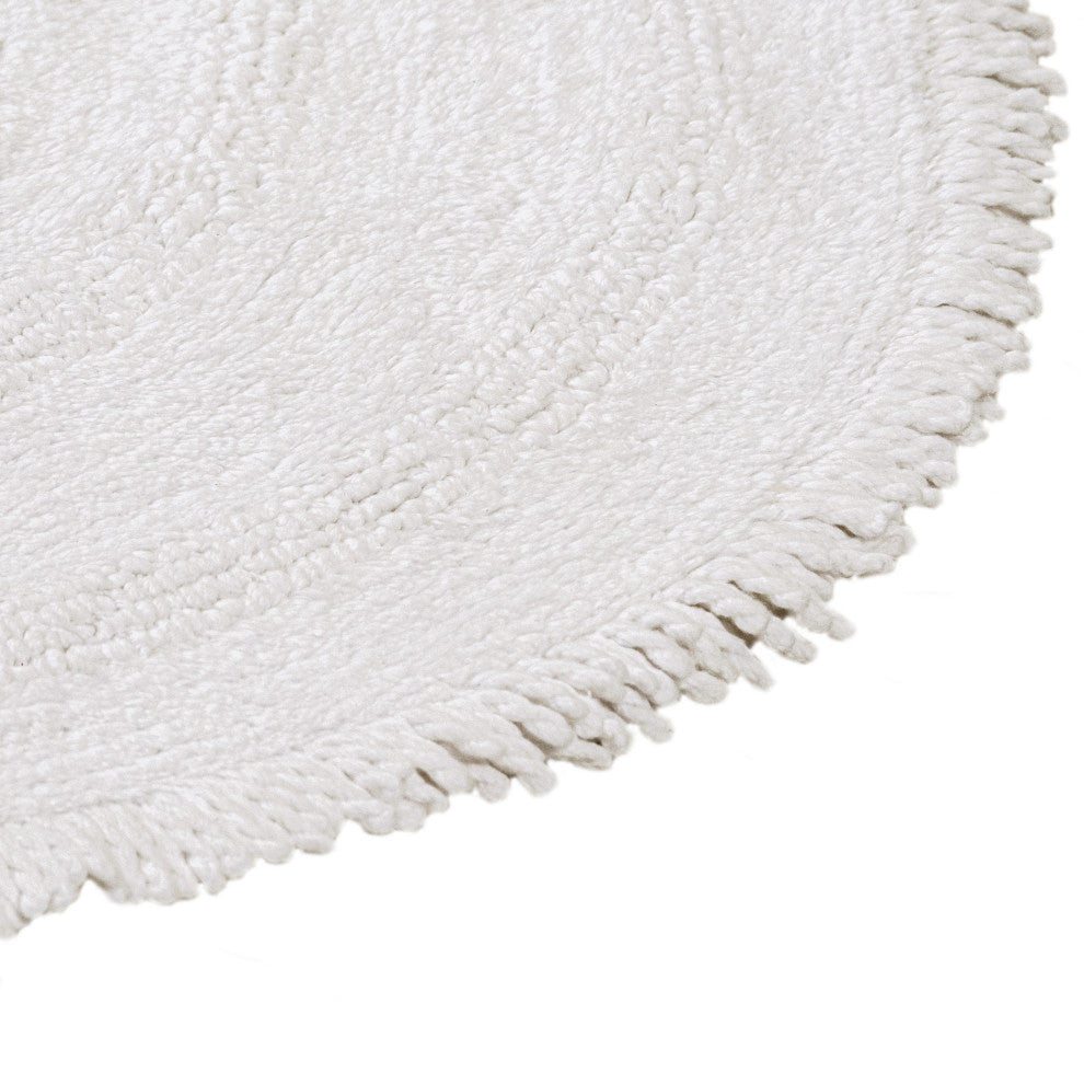 Hartley Machine Tufted Bath Mat, White, 36"x36"