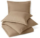 100% Microfiber Solid 3PC Duvet Cover Set, Taupe, Full/Queen