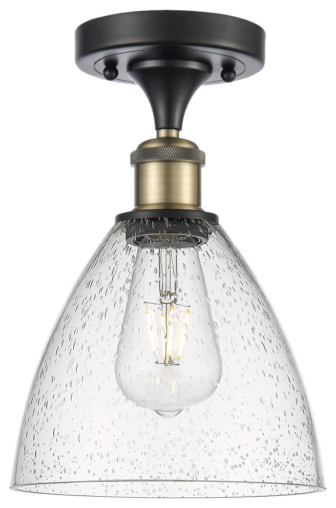 Innovations 516-1C-BAB-GBD-754-LED 1 Light Semi-Flush Mount, Black Antique Brass