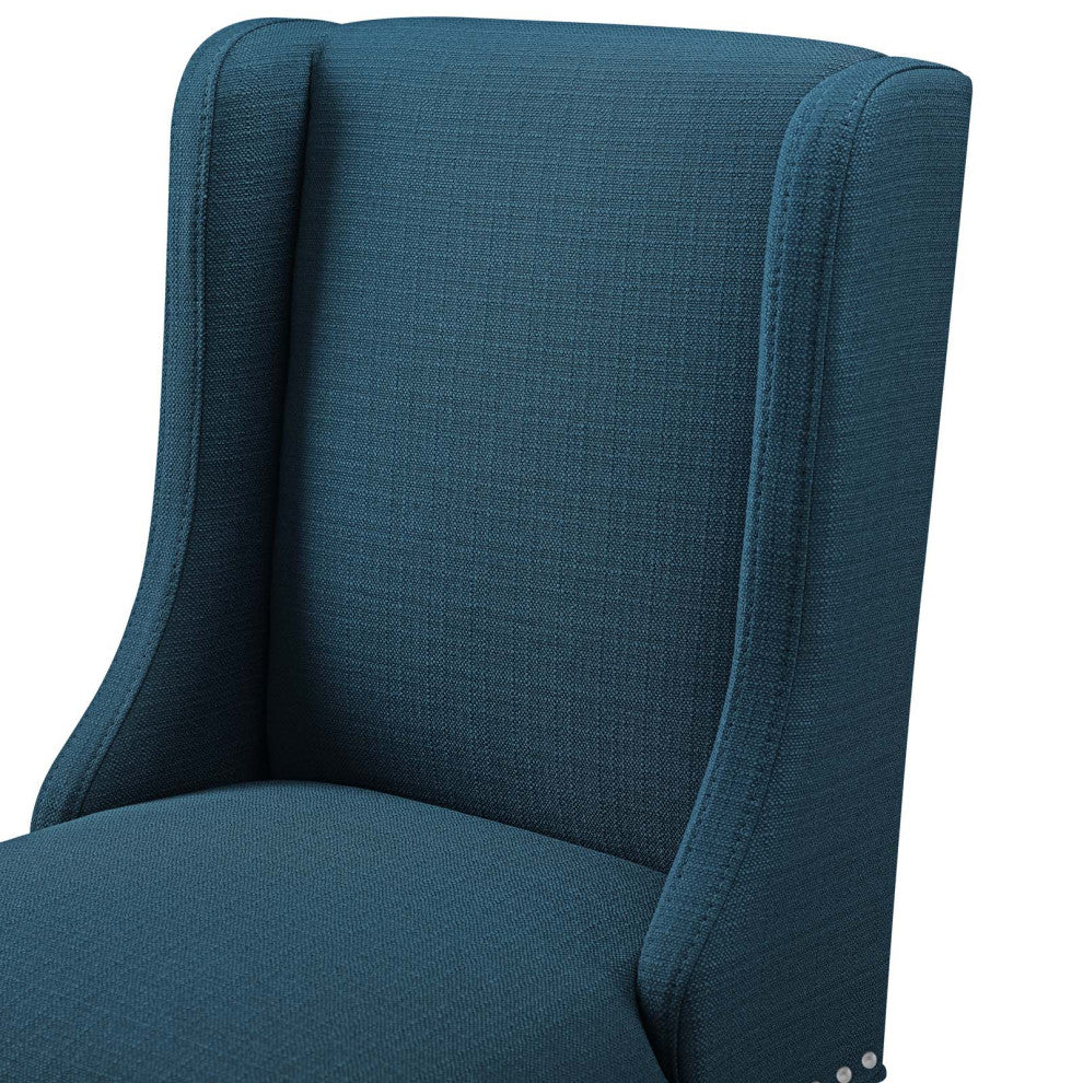 Bar Stool Chair Barstool, Set of 2, Fabric, Wood, Navy Blue, Modern, Bar Pub
