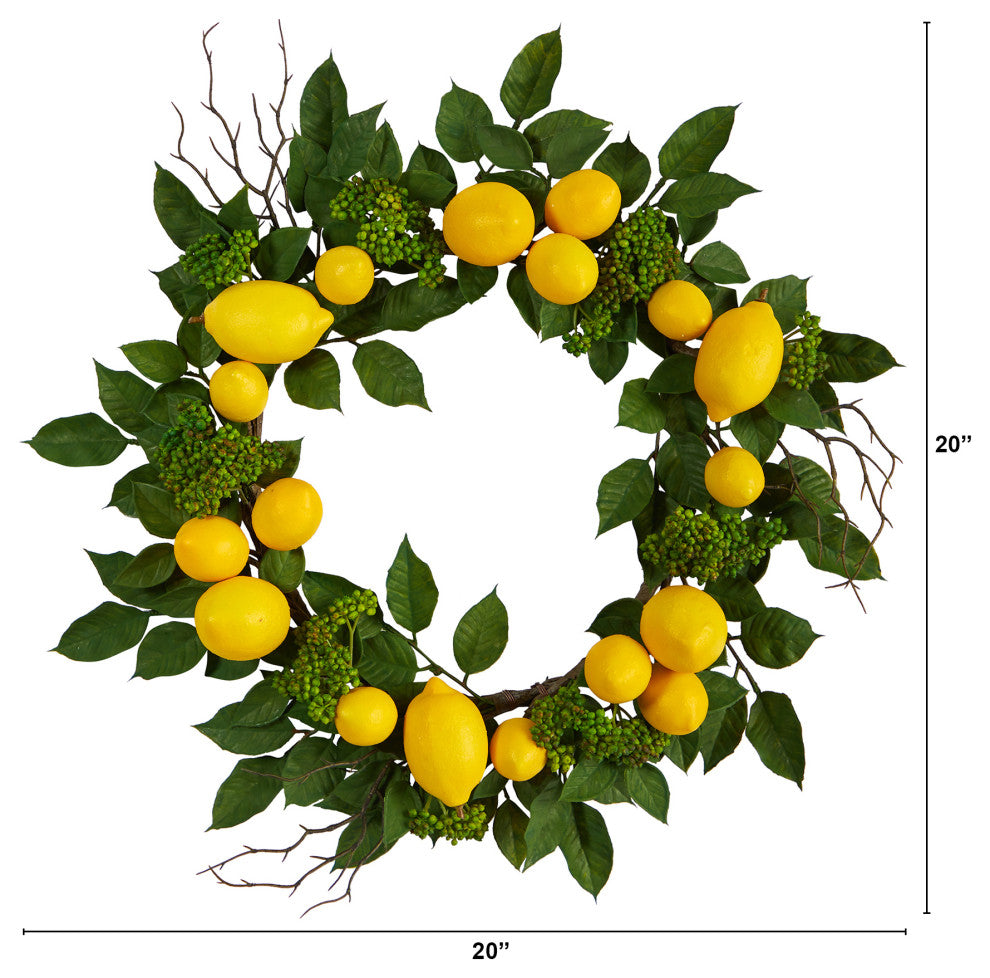 20" Lemon Artificial Wreath