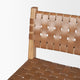 Shane Brown Wood With Woven Brown Leather Counter Stool