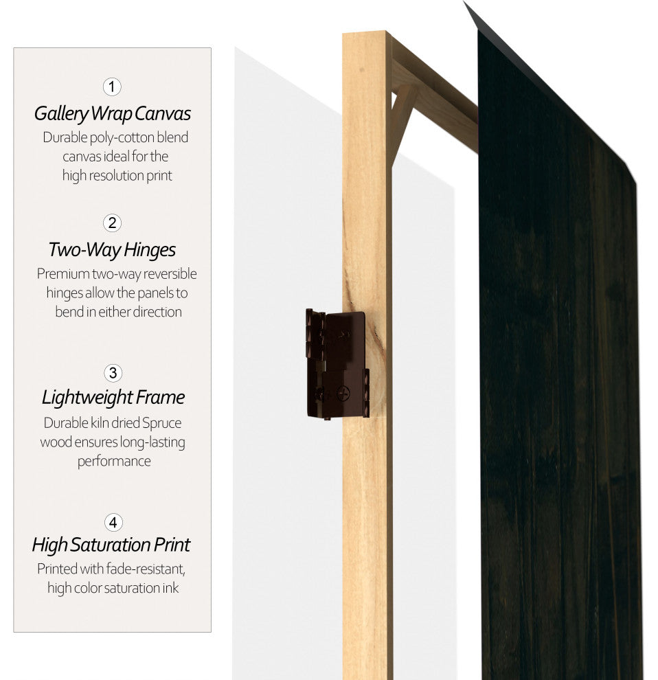 6'' Tall Double Sided Works of Rembrandt Canvas Room Divider