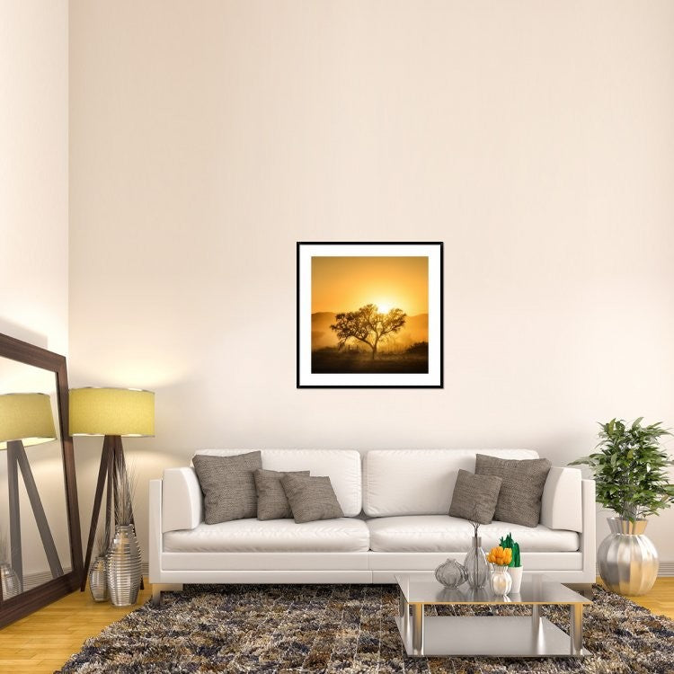 "Golden Sunrise" Framed Digital Print by Piet Flour, 38"x38"