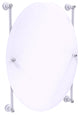 Carolina Crystal Oval Frameless Rail Mounted Mirror, Matte White