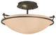 Plain Small Semi-Flush, Dark Smoke Finish, Sand Glass
